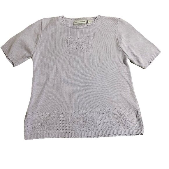 Alfred Dunner Women's Top Sweater Blouse Shirt PM Purple Chunky Cottage - Picture 1 of 5